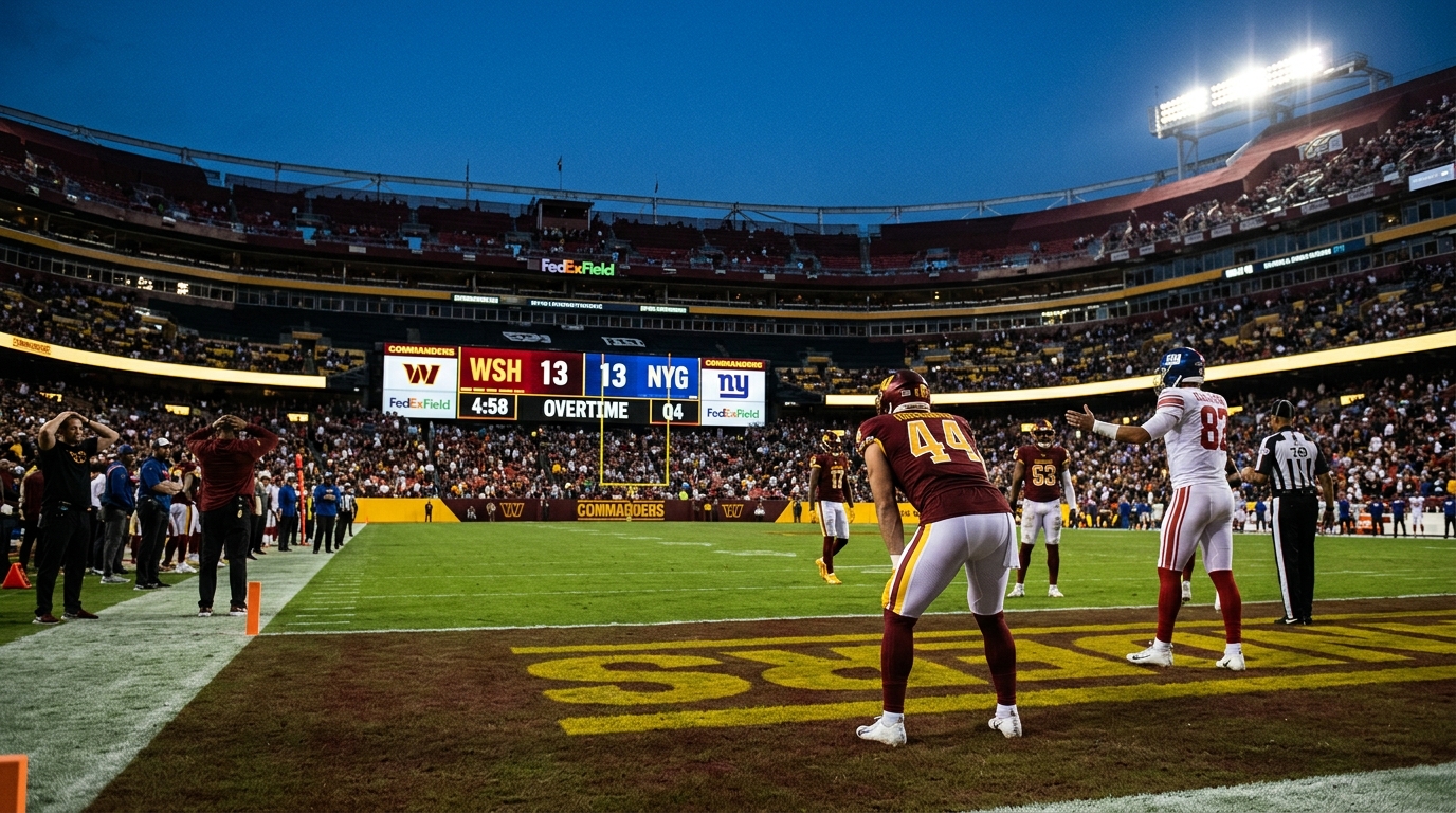 Commanders, Giants Battle to Season's First Tie After Wild Overtime Finish