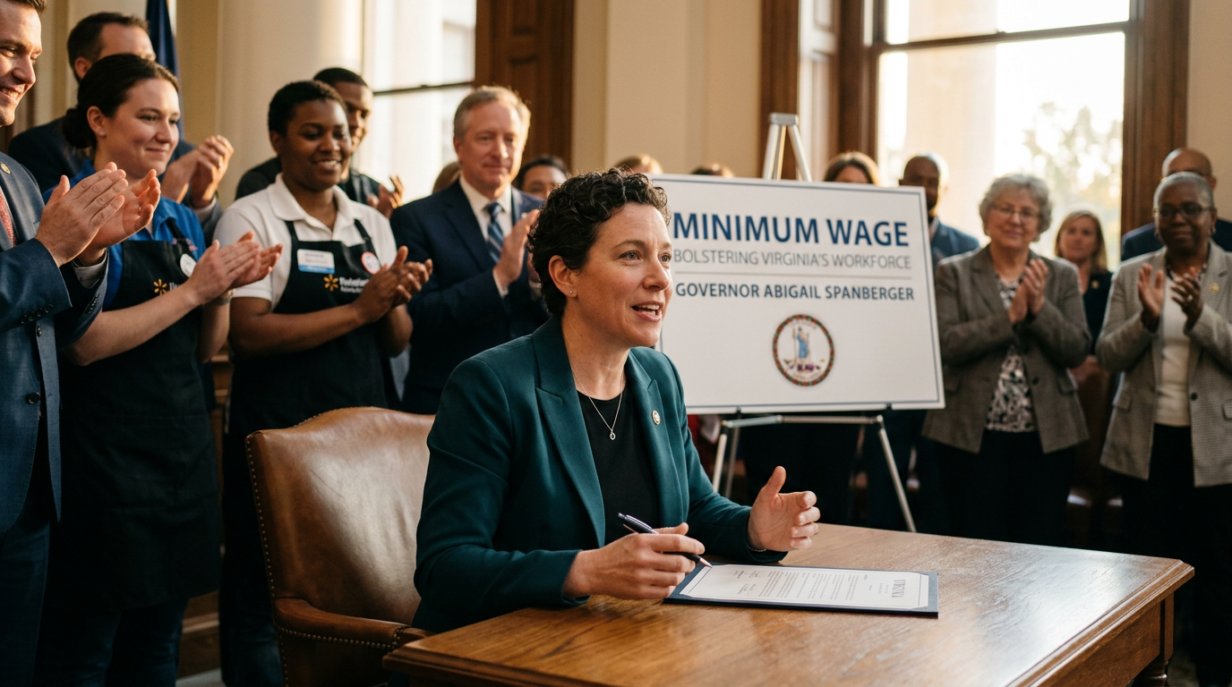 Virginia Governor Spanberger Enacts Minimum Wage Hike to $15, Bolstering Northern Virginia's Workforce