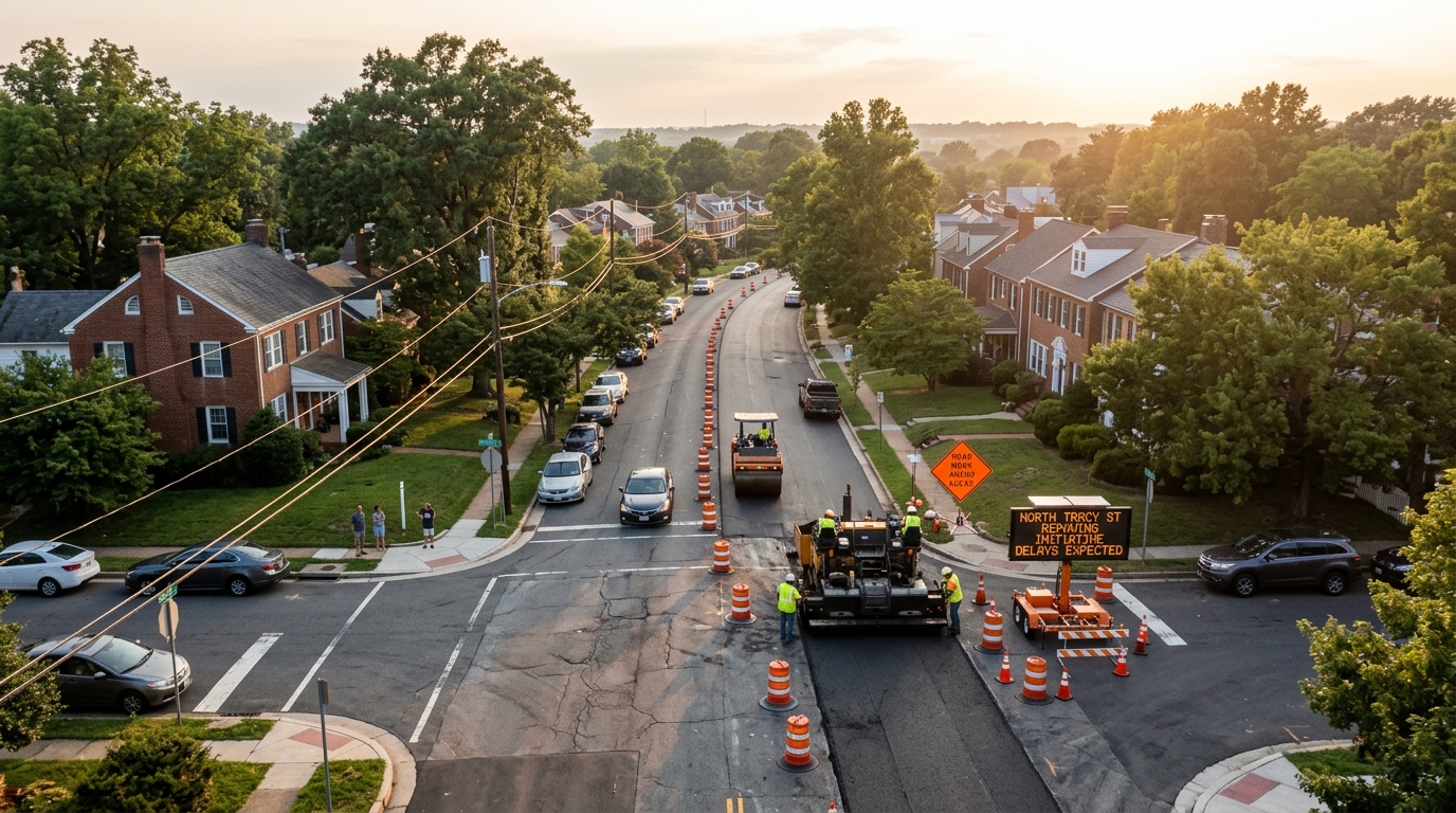 Alexandria Residents Brace for Street Repaving on North Tracy Street This Week