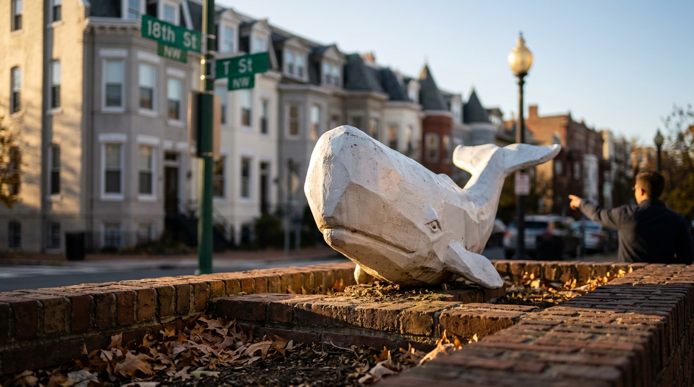 "Glamour Shot!" of DC's Elusive White Whale Captures Community Imagination at 18th and T Street NW