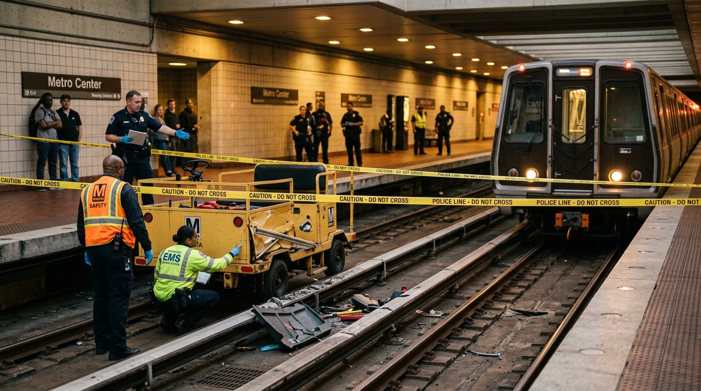 11 Injured in WMATA Work Vehicle Collision with Train at Metro Center; NTSB Investigating