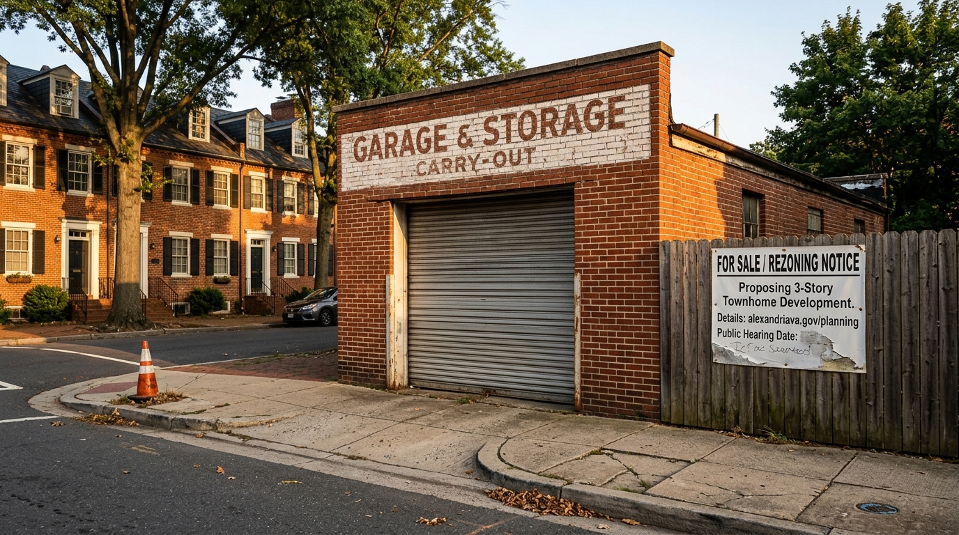 Old Town Alexandria Garage Could Transform into Three-Story Townhome, Heads to City Council