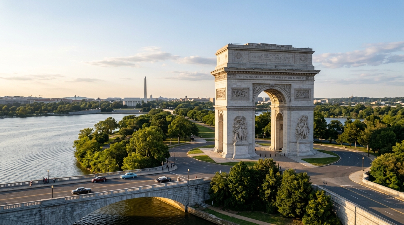 250-Foot Triumphal Arch Proposed for Memorial Circle in Arlington