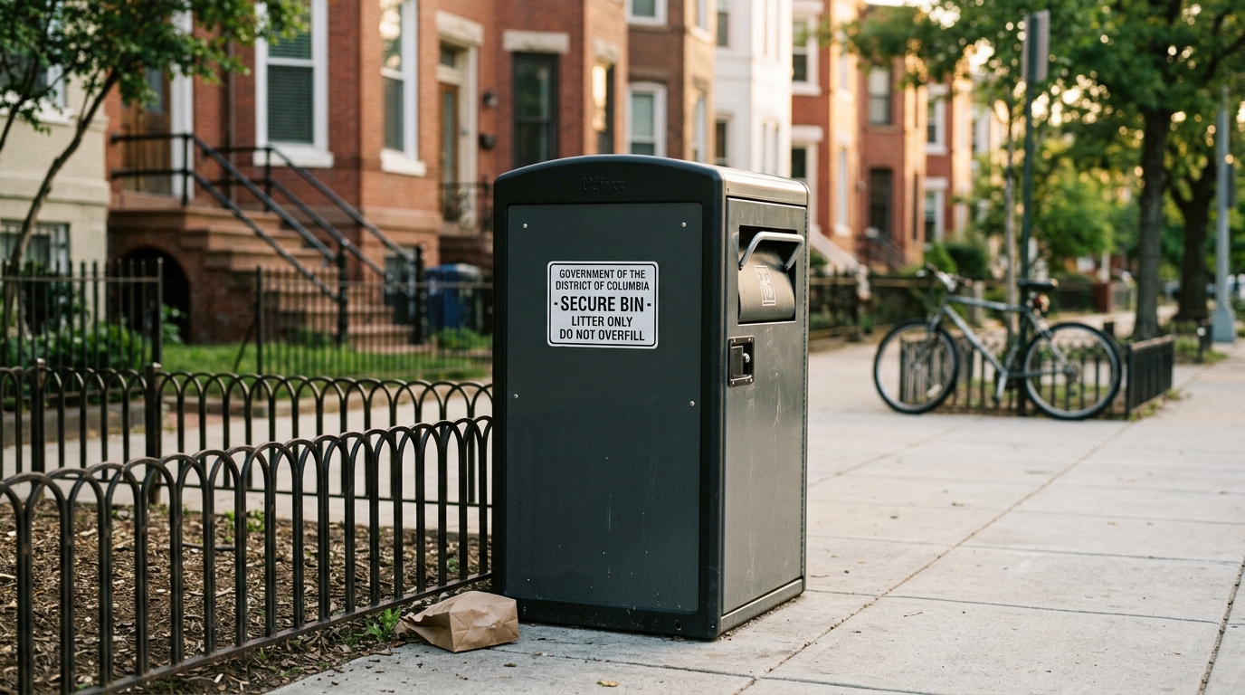 New Secure Trash Bins Bring Hope to Hobart Place NW's Pocket Parks