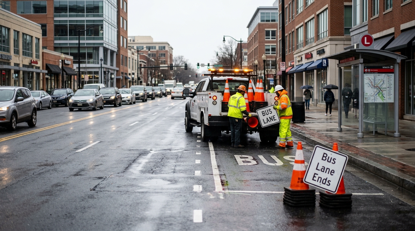 Temporary Bus Lanes on Wisconsin Avenue in Maryland Set for Removal This Week