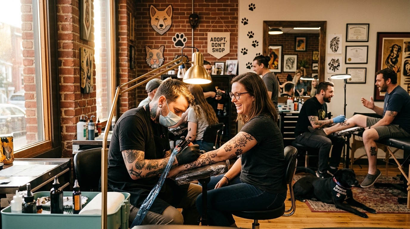 Alexandria Tattoo Shop's "Tattoos for Rescues" Fundraiser a Roaring Success for Local Animal Welfare