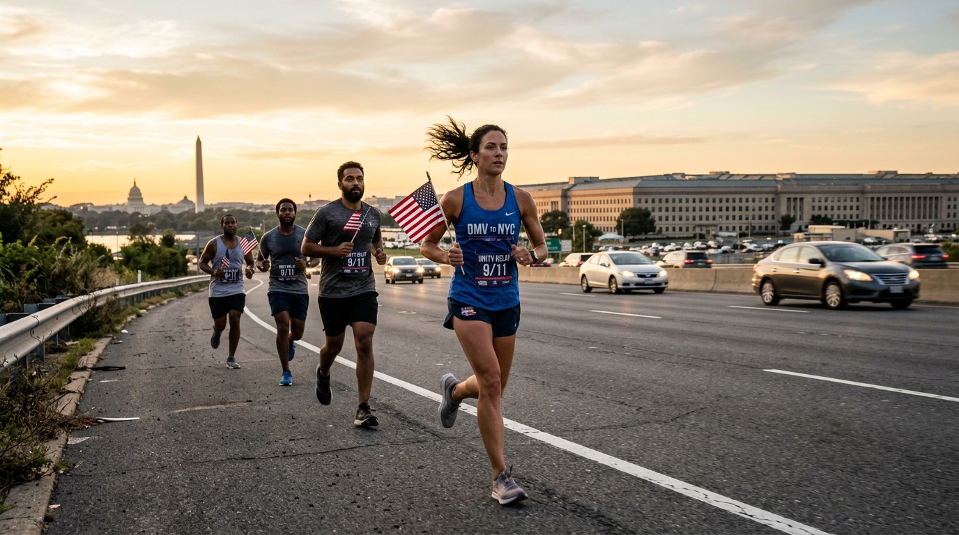 DMV Runners Begin Symbolic Relay to NYC Honoring 9/11 Victims and Heroes