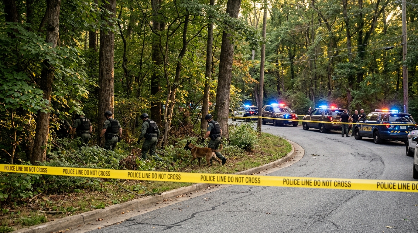 Officer Injured in Pikesville Park Shooting; Suspect Remains at Large
