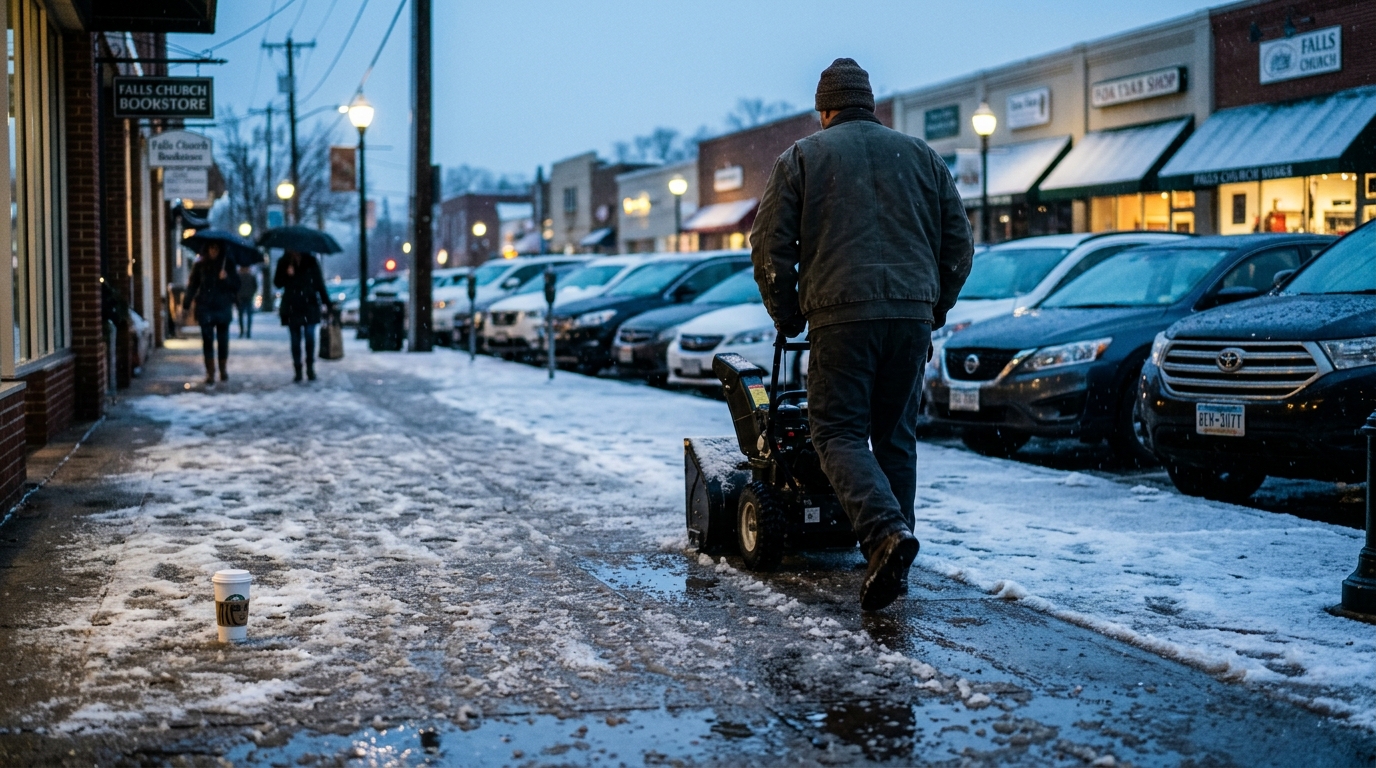 Falls Church Faces Uphill Battle Clearing Commercial Sidewalks This Winter