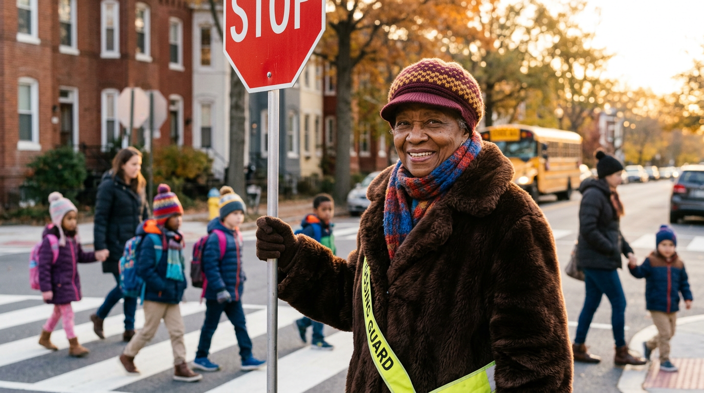 DMV's 'Crossing Guard Diva,' Paulette Dorflaufer, Charms Community with Style and Story