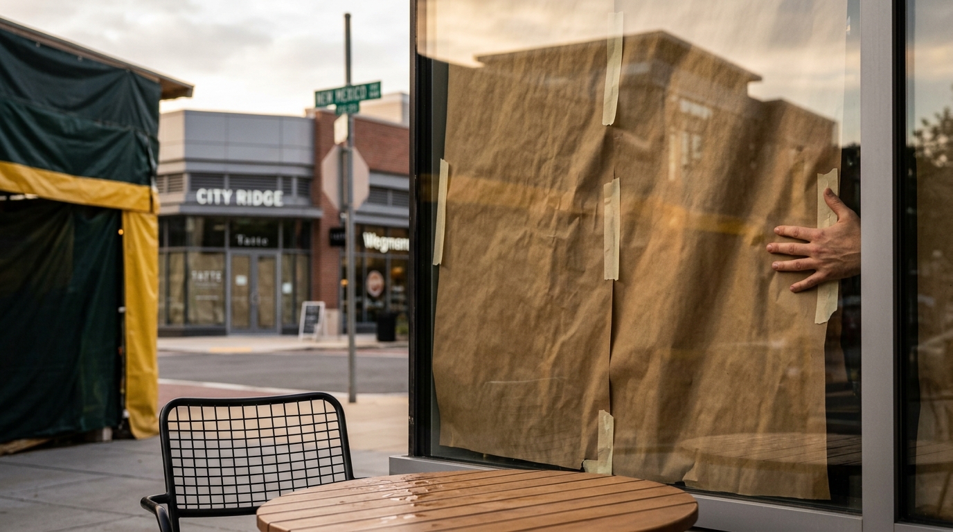 Mystery Shrouds King Street Oyster Bar at City Ridge as Windows Go Opaque