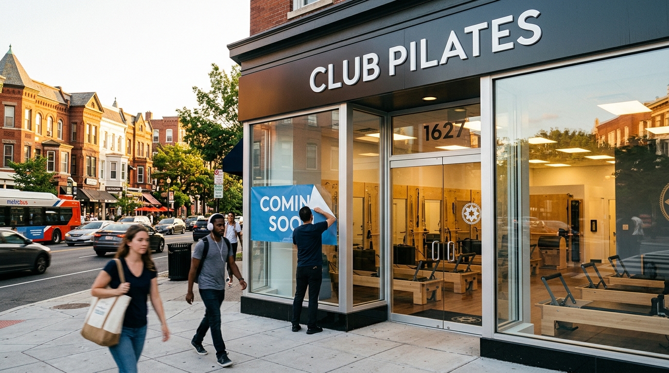 Window Veneers Down, Club Pilates Nears Opening on 14th Street NW
