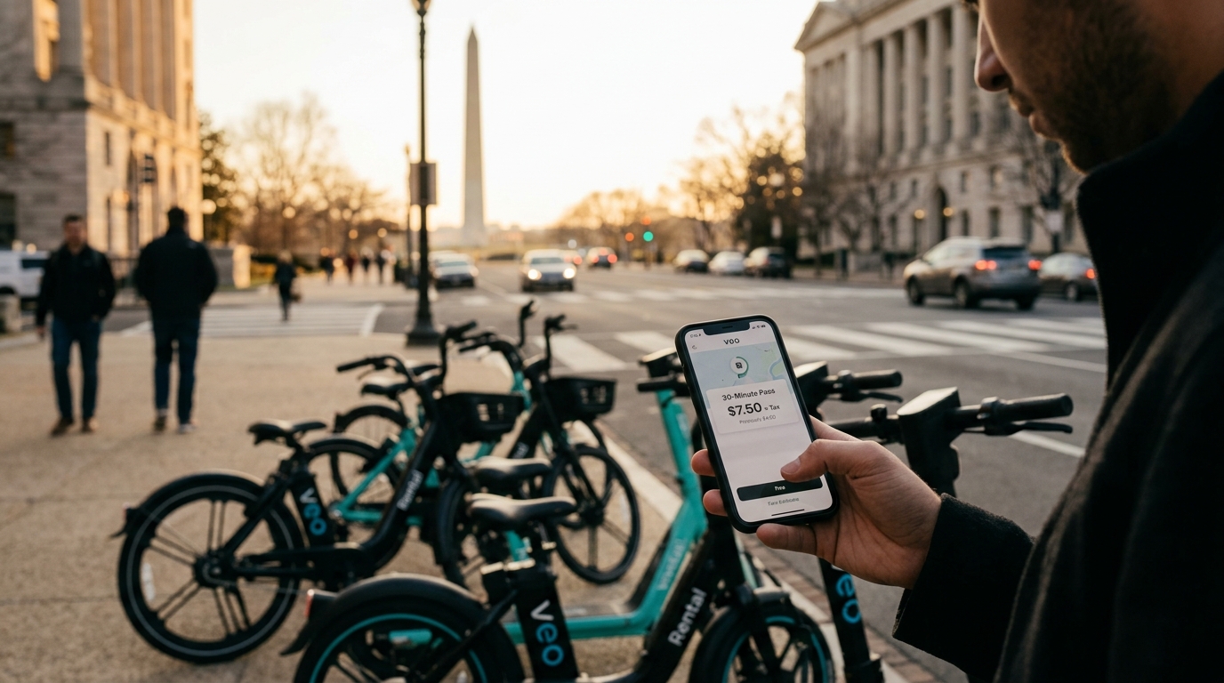 D.C. Riders Report Sharp Increase in Veo Scooter and Bike Rental Prices