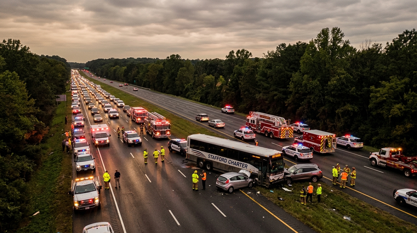 Tragic Bus Crash in Stafford, Virginia Claims Five Lives, Injures Dozens
