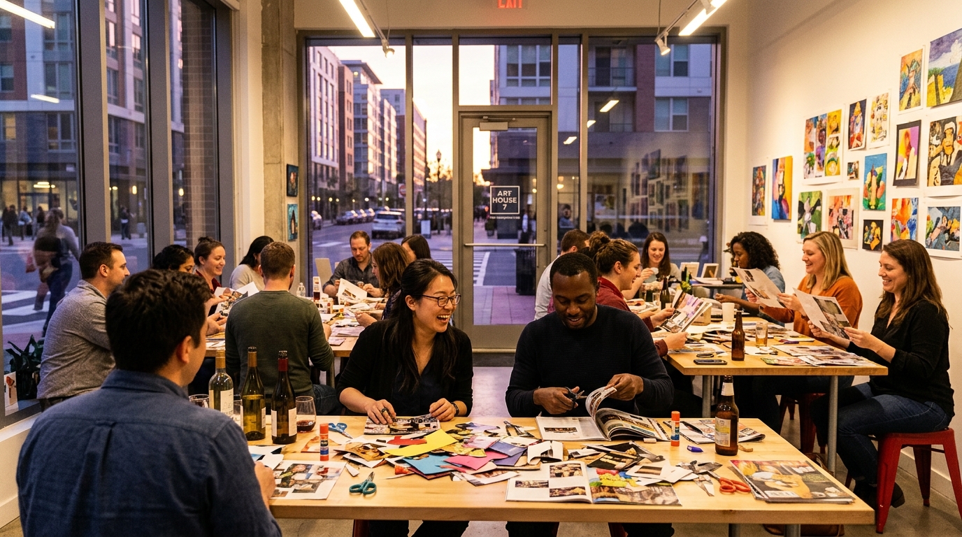 Arlington's Art House 7 Invites Locals to BYOB Collage Night