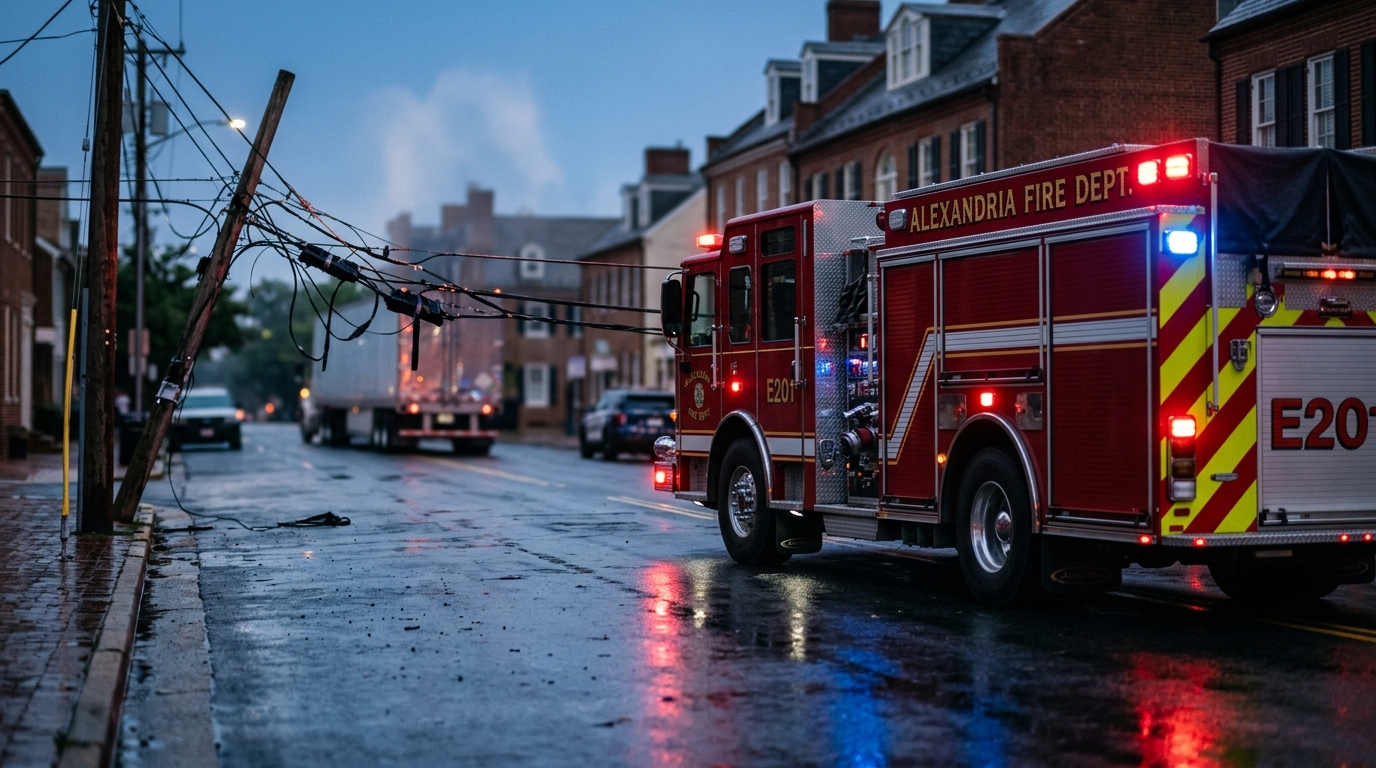 Alexandria Electrical Fire Ruled Accidental After Truck Strikes Power Line