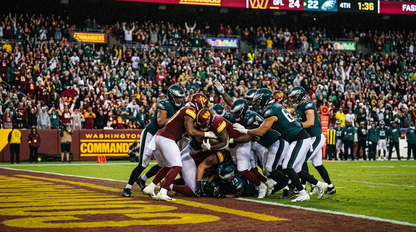 Commanders Fall to Eagles 24-22 After Late Two-Point Try Stuffed