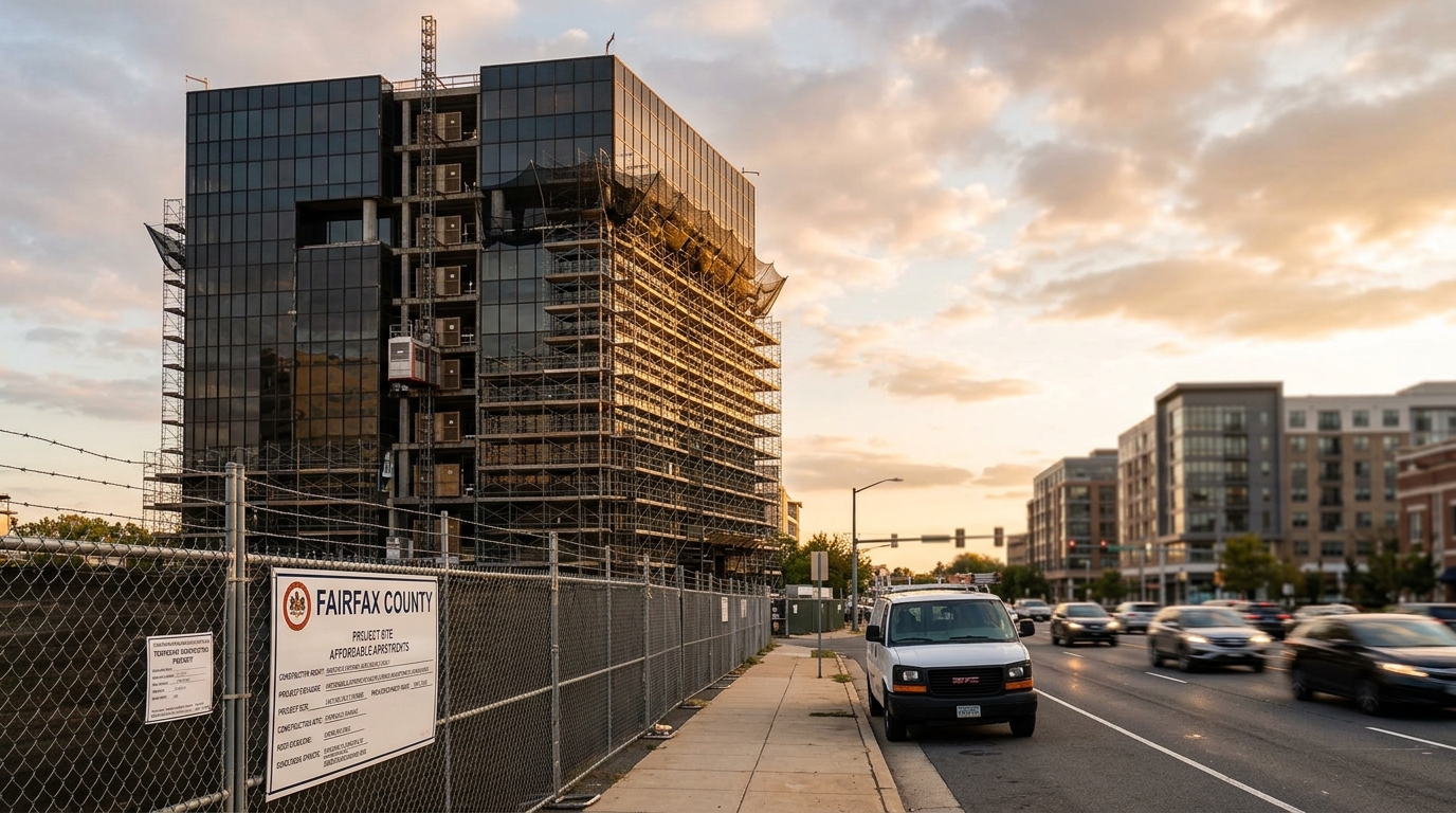 Fairfax County Transforms "Darth Vader" Building into 80 Affordable Apartments in Falls Church
