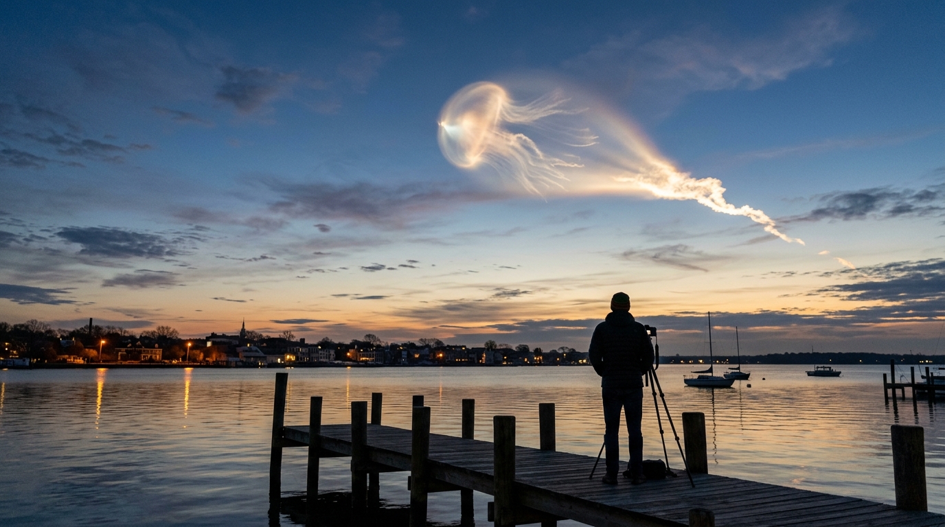 Maryland Skies Set for Celestial Show: SpaceX 'Jellyfish Cloud' Expected Tuesday Morning