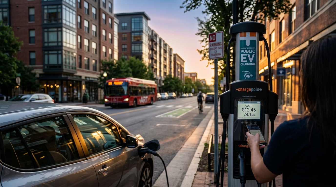 Arlington County Considers 72% Hike for Public EV Charging