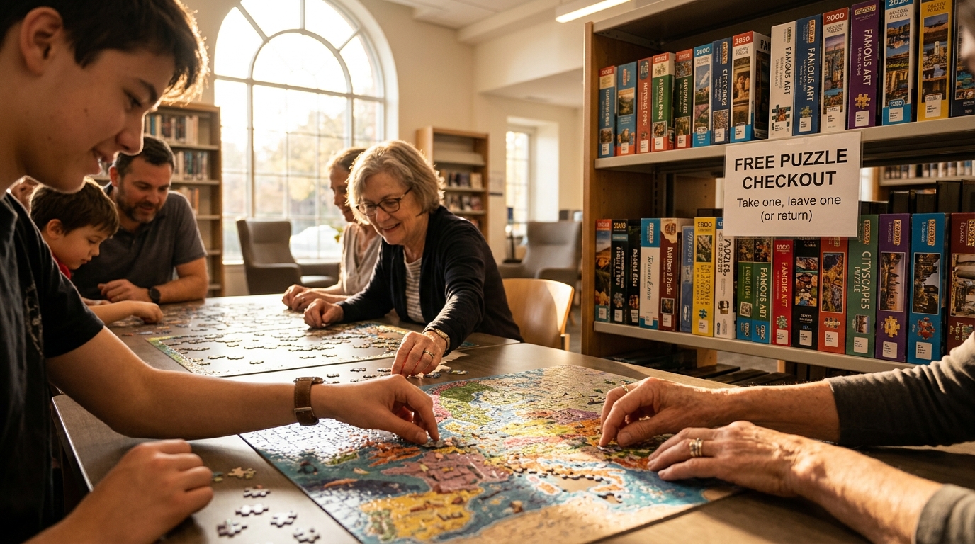 Cleveland Park Library Unveils Free Puzzle Checkout and Community Solving Tables