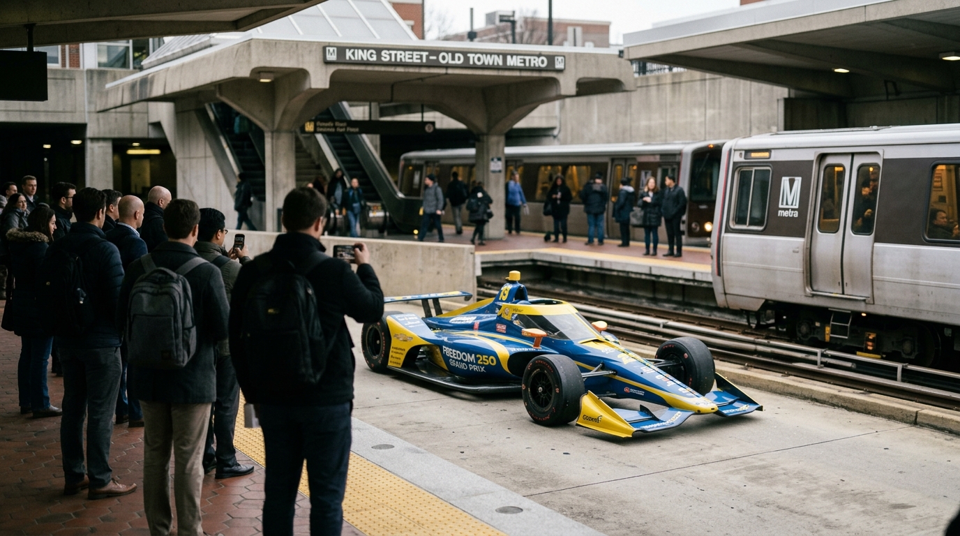 IndyCar Takes a Ride on Alexandria Metro from King Street Station