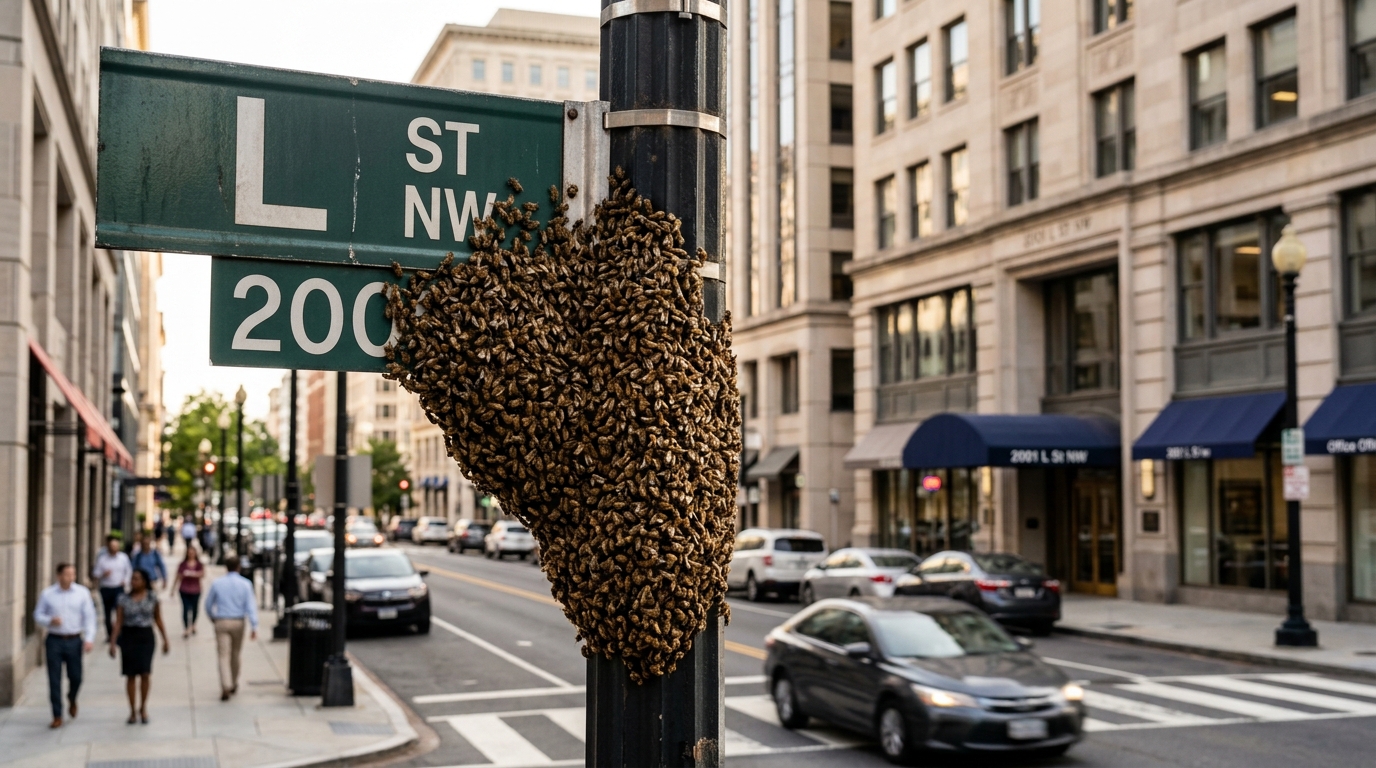 Bee Swarm Sighting Near Farragut North Metro Prompts Call for Community Awareness