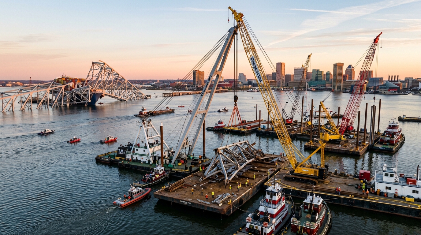 Maryland to Transition Out Key Bridge Contractor as Rebuilding Efforts Continue