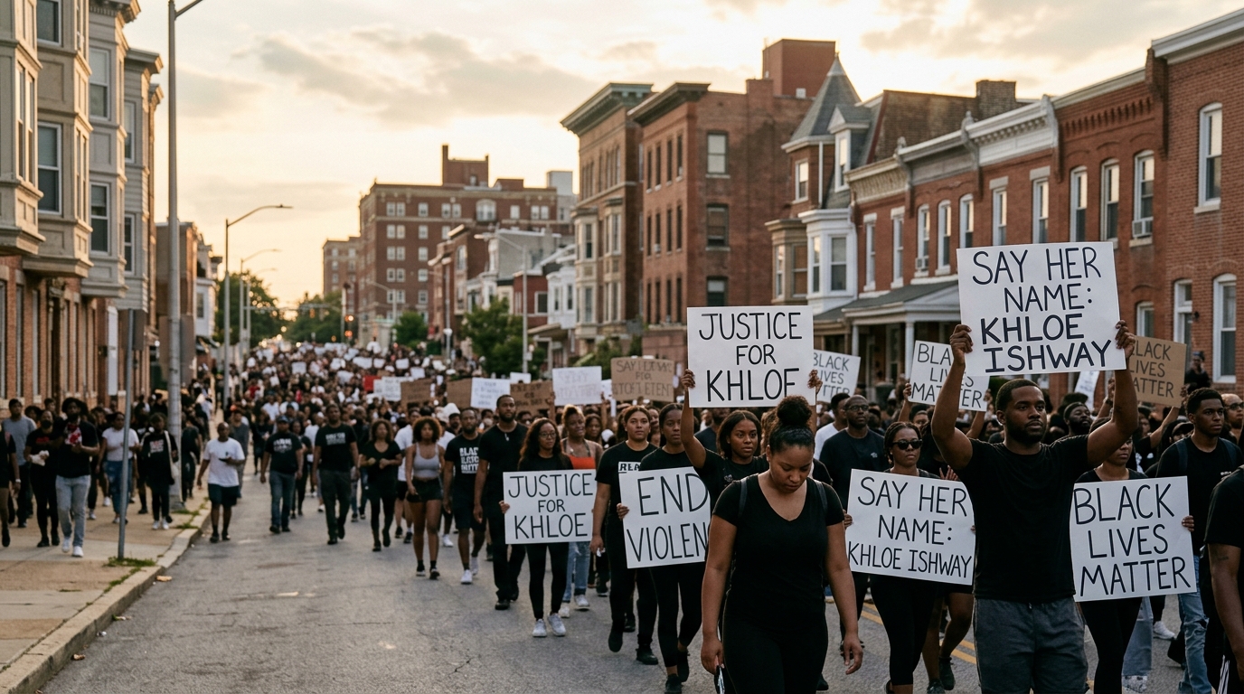 Hundreds March in Baltimore Demanding Justice for Khloe Ishway, 12