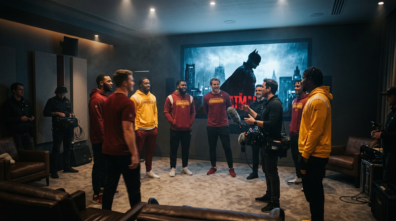 Commanders Get Surprise 'Dark Knight' Visit from Batman Crew in England