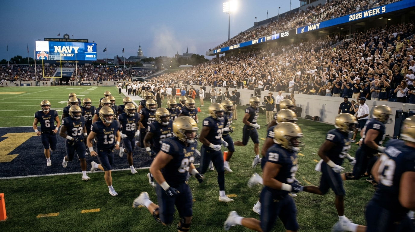 Navy Football Gets Early Nod from Computer Model for 2026 Season's Week 5