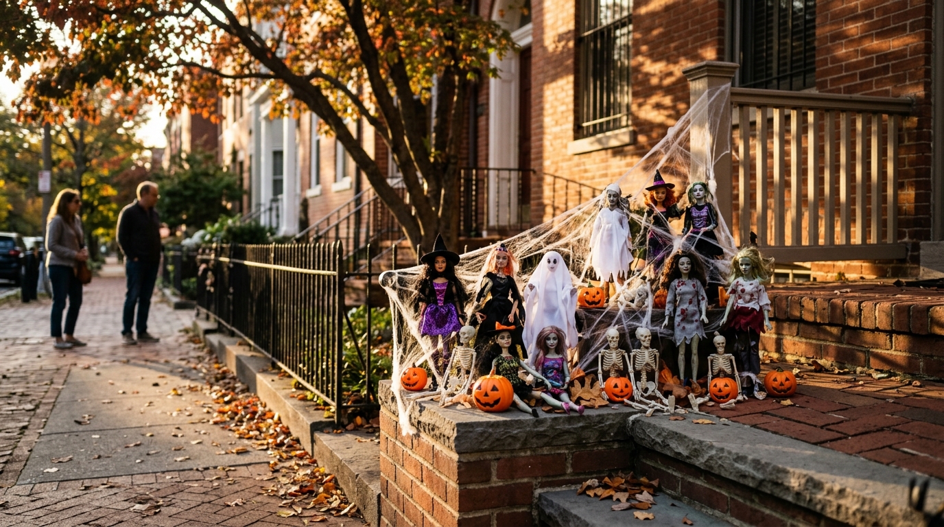 Q Street Barbies Creep into Halloween Spirit with Spooky Georgetown Display