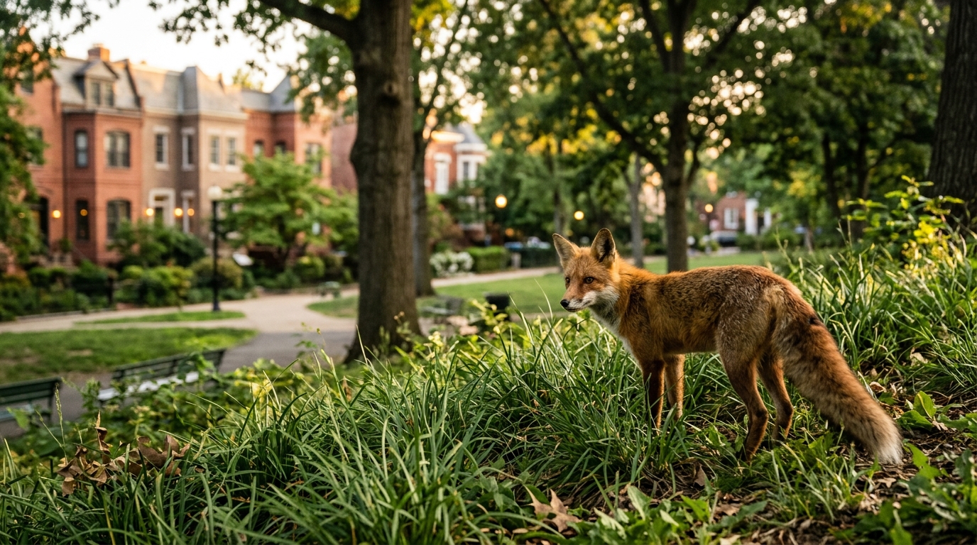 Fox Sighting Delights Residents in Kalorama Park, Highlights Urban Wildlife Presence