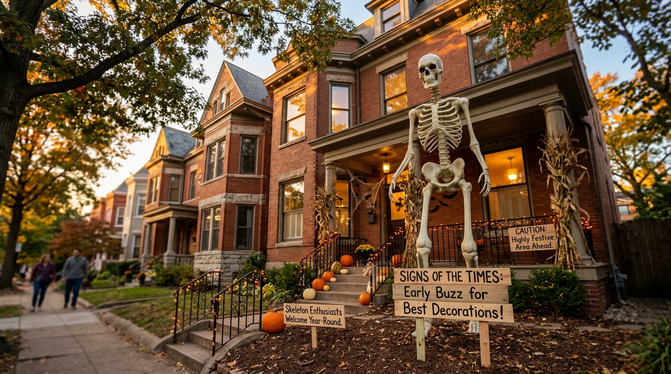 Woodley Park Home's Witty Halloween Signs Spark Early Buzz