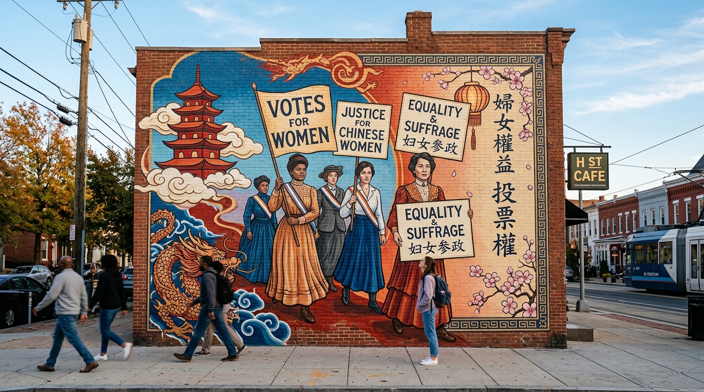 New DC Mural Celebrates Women's Suffrage and Chinese American Heritage in the District