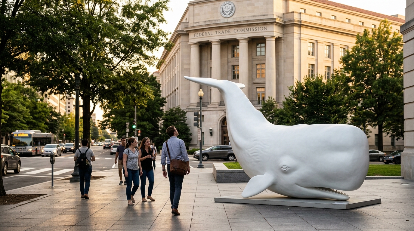 Mysterious White Whale Appears Outside Federal Trade Commission in DC