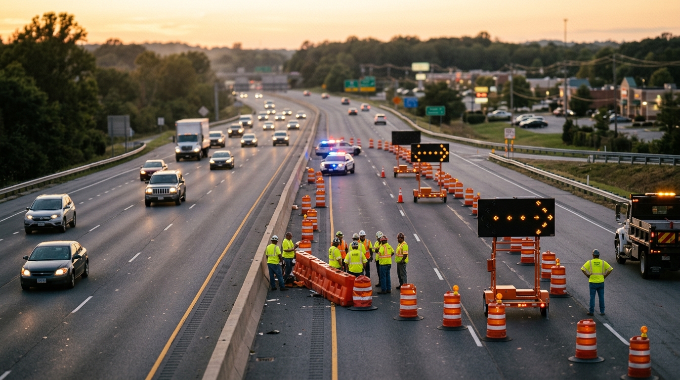 Highway Worker Injured After Car Plows into Anne Arundel Work Zone