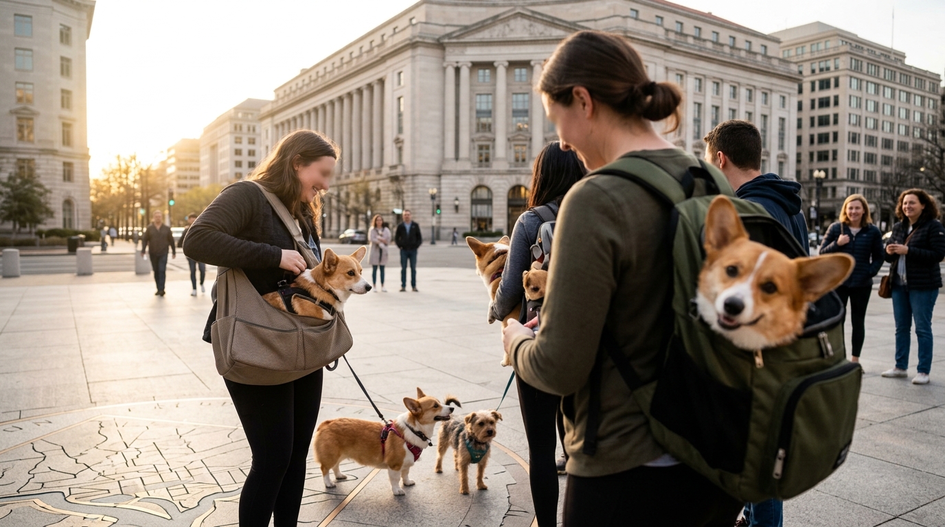 Corgi Crew Takes Over Freedom Plaza, Captivating DC Onlookers